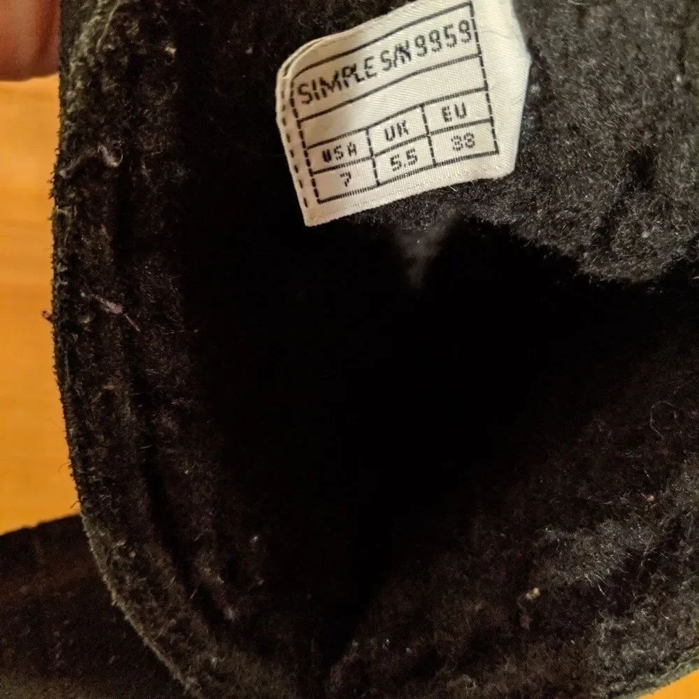 Simple Sheep black leather and wool boots size 7 - Picture 6 of 8